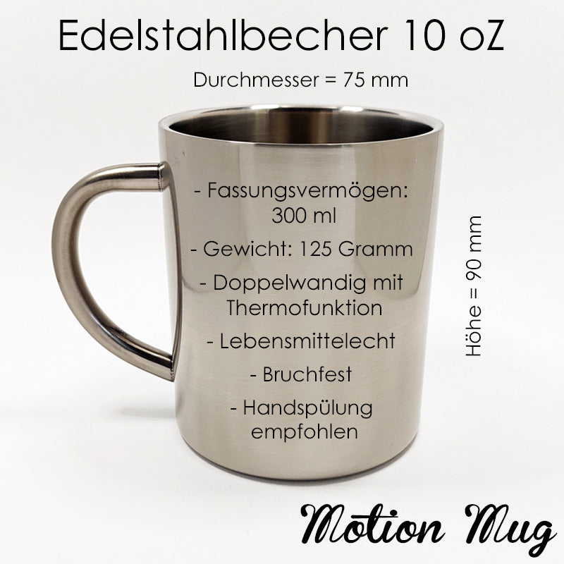 Edelstahlbecher 10oZ - Zweitaktöl im Blut mit Namen